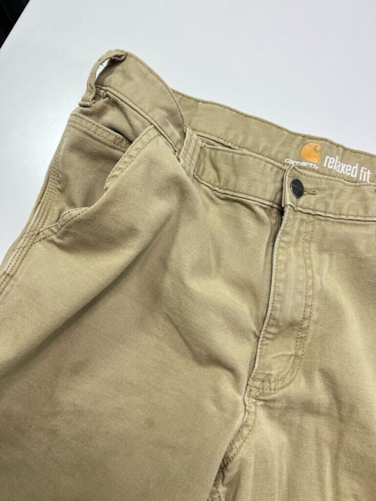 Carhartt Canvas Workwear Relaxed Fit Pants Size 34 Beige