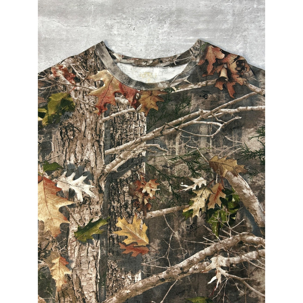Vintage Red Head Tree Camo Hunting T-Shirt Size XL