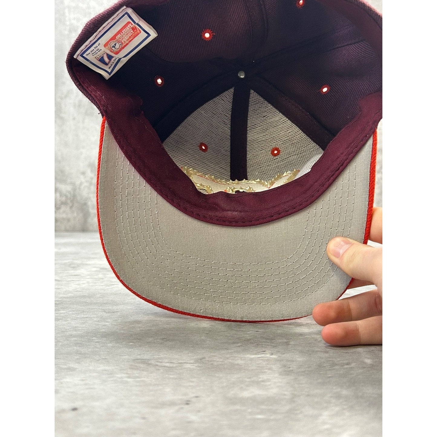 Vintage 90s Virginia Tech Hokies NCAA Embroidered Logo Snapback Hat OSFA