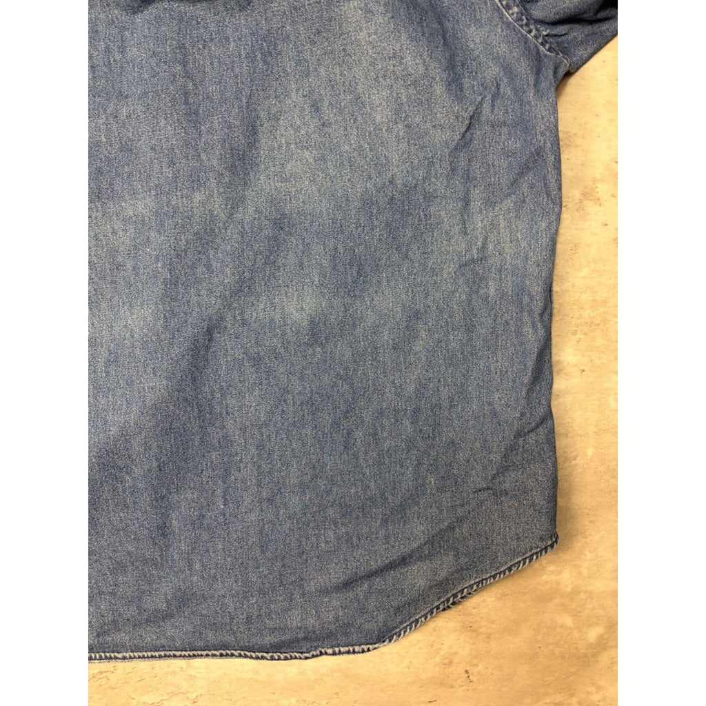 Vintage Polo Ralph Lauren Embroidered Pony Dark Wash Button Up Shirt Size XL