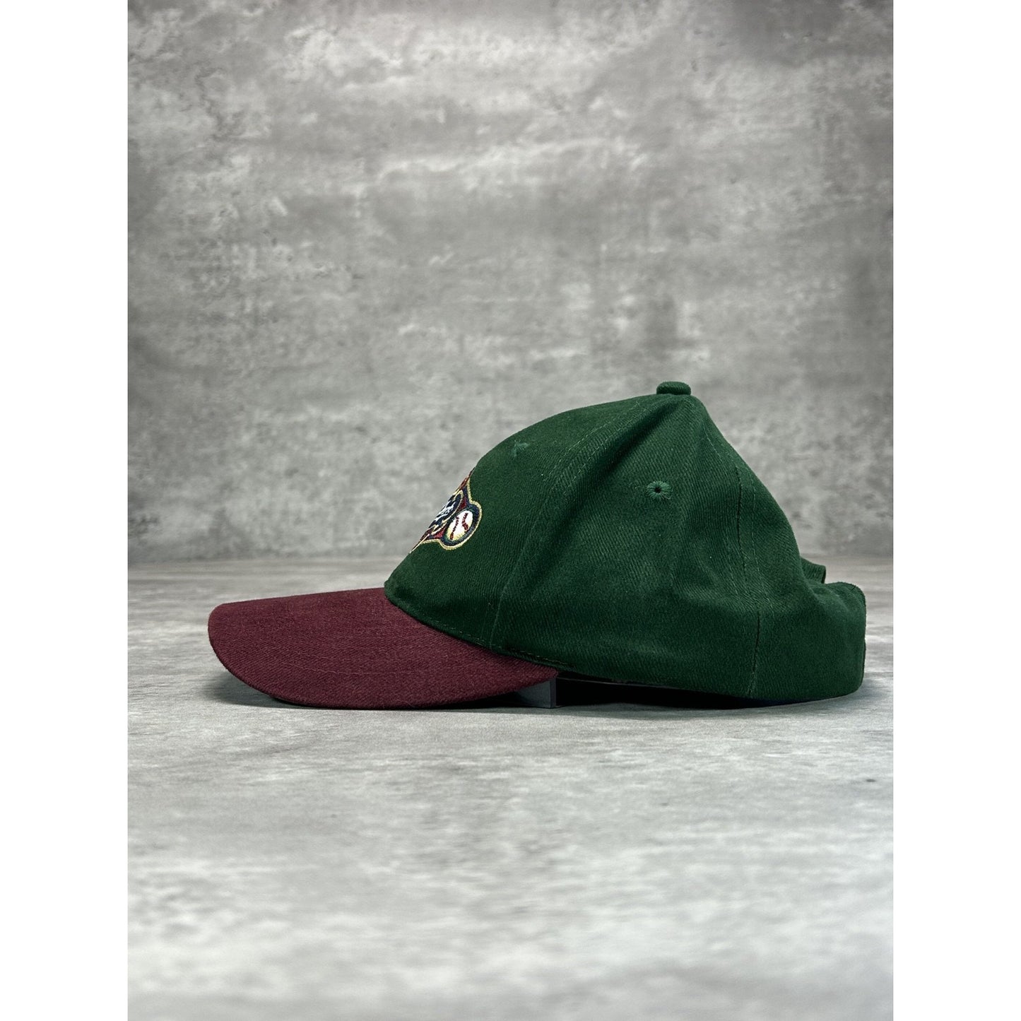 Vintage 90s MIller Park Embroidered Logo Baseball Strapback Hat OSFA Green