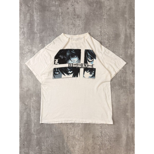 Vintage 2000s Deathnote L Character Graphic Anime Promo T-Shirt Size XL