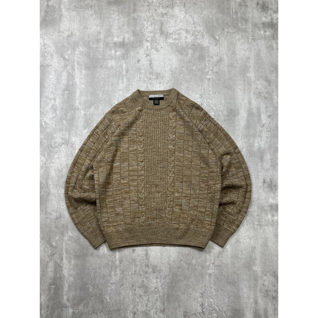 Vintage Geoffrey Beene Textured Print Pullover Knit Sweater Size Medium