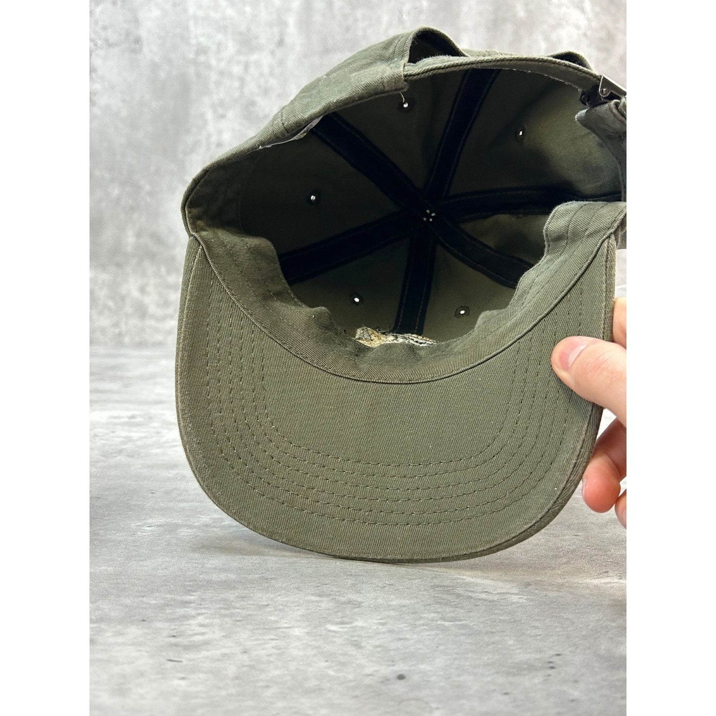 Vintage Busch Bass Fishing Embroidered Spellout Beer Promo Strapback Hat OSFA