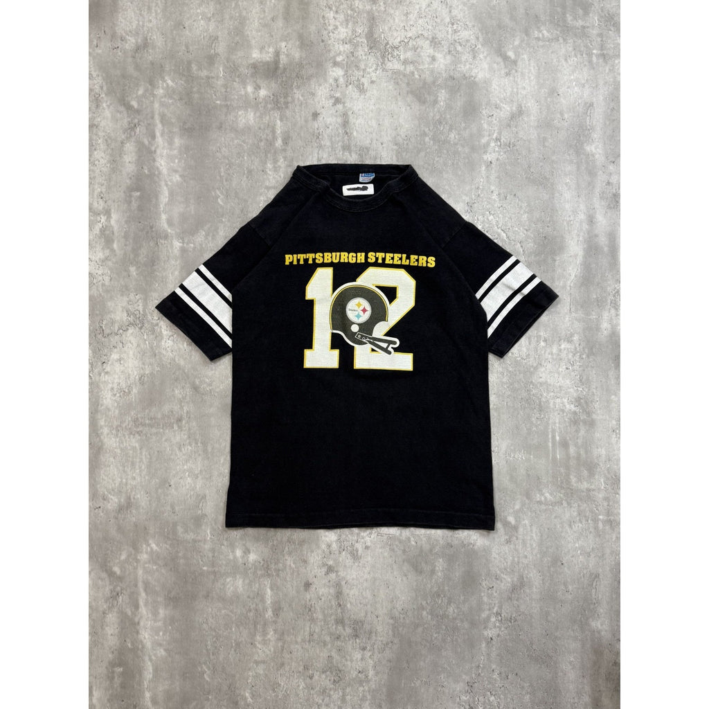 Vintage 90s Pittsburgh Steelers #12 NFL Helmet Graphic Football Jersey Sz Large