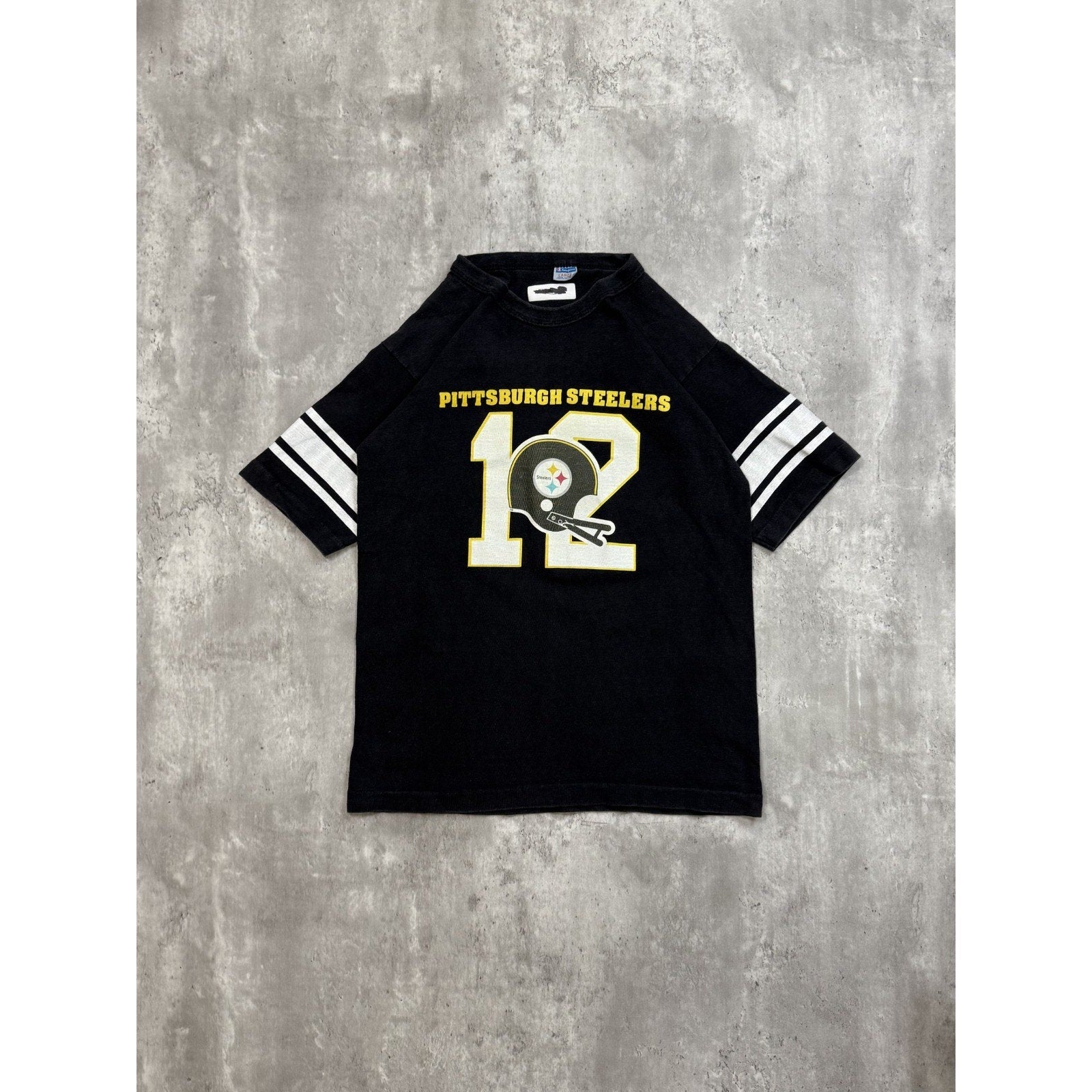 Vintage 90s Pittsburgh Steelers #12 NFL Helmet Graphic Football Jersey Sz Large