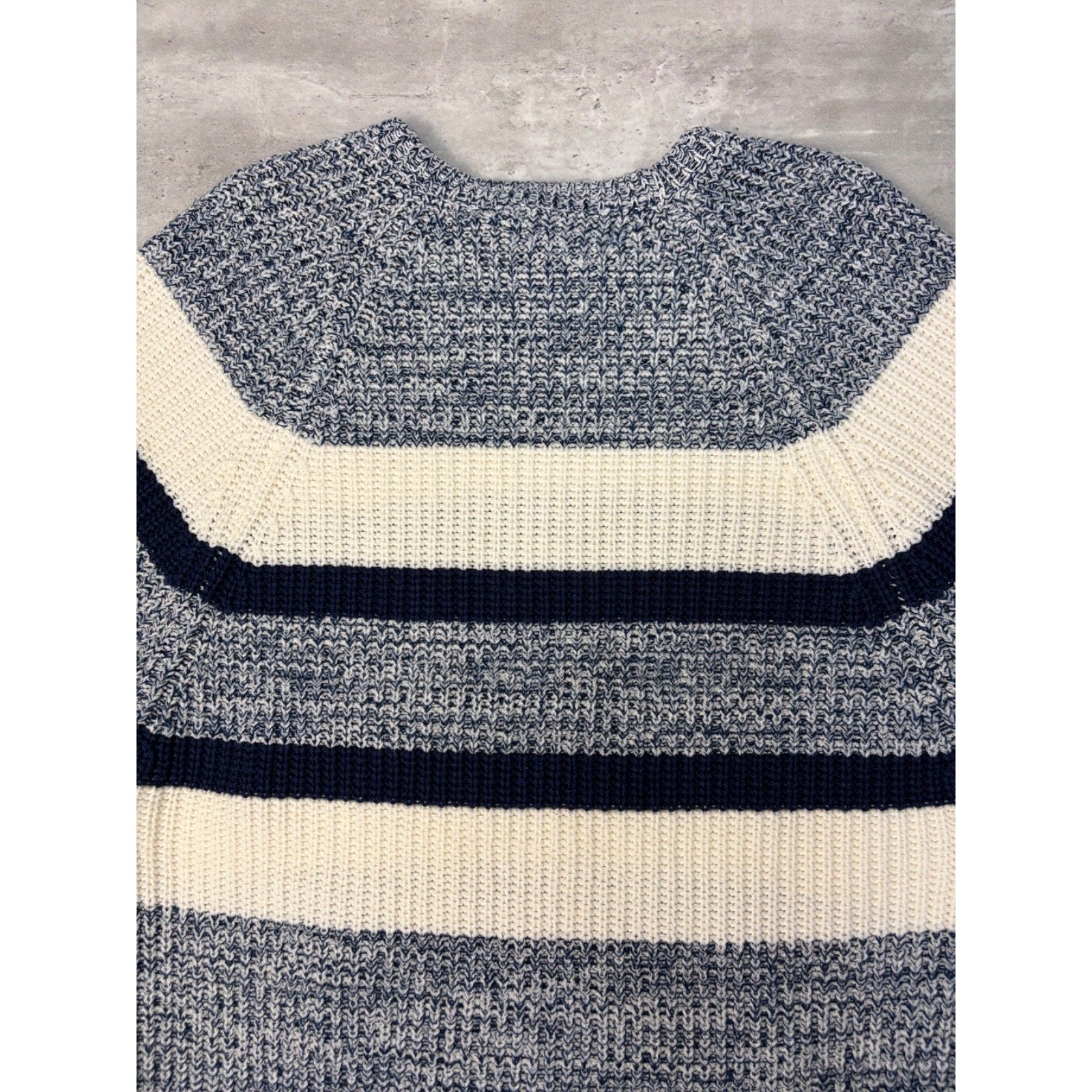 Vintage St Johns Bay Striped Pullover Knit Sweater Size Large Tall