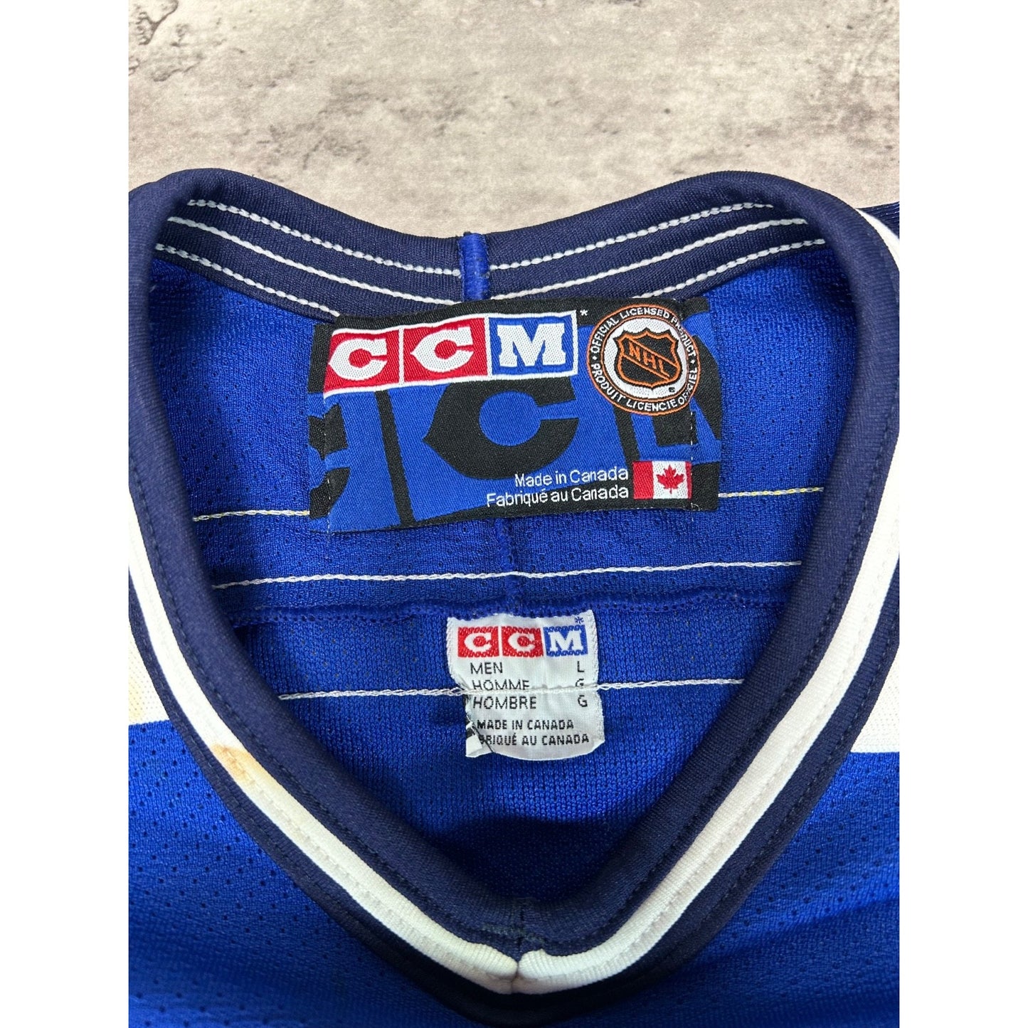 Vintage 90s St Louis Blues NHL Stitched CCM Hockey Jersey Size Large