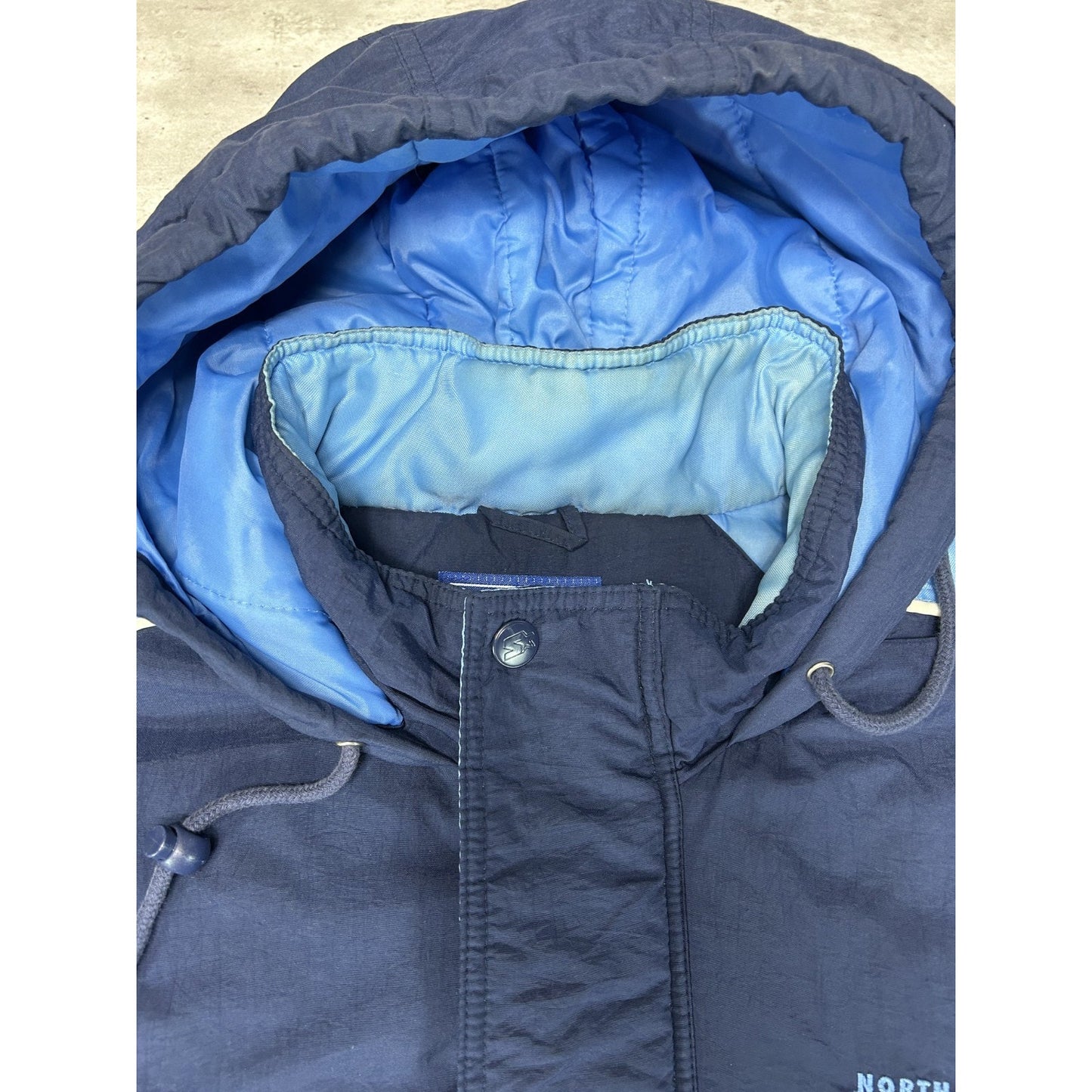 Vintage 90s UNC Tarheels NCAA Insulated Full Zip Hooded Starter Jacket Size 2XL