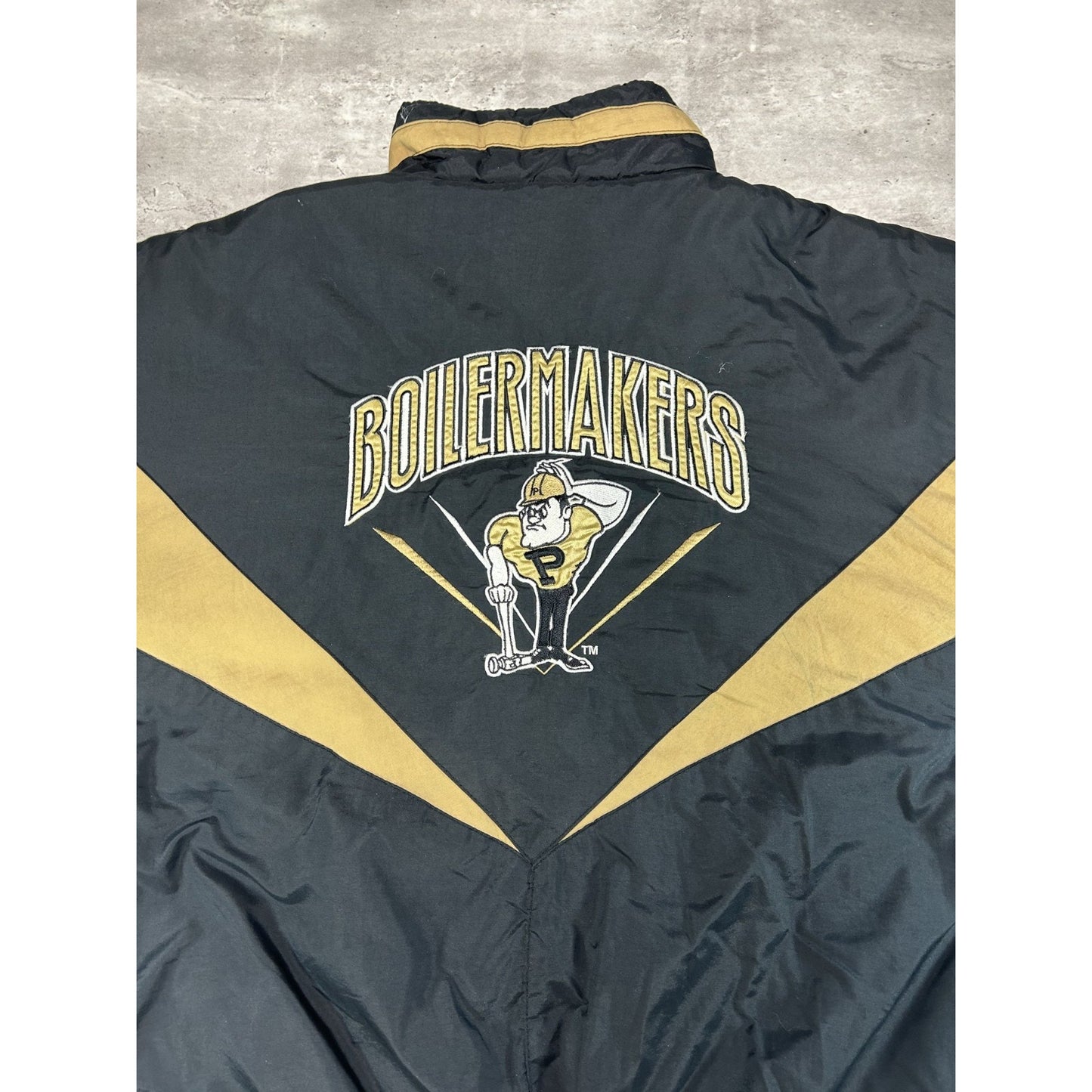 Vintage 90s Purdue Boilermakers NCAA Embroidered Insulated Jacket Size Large