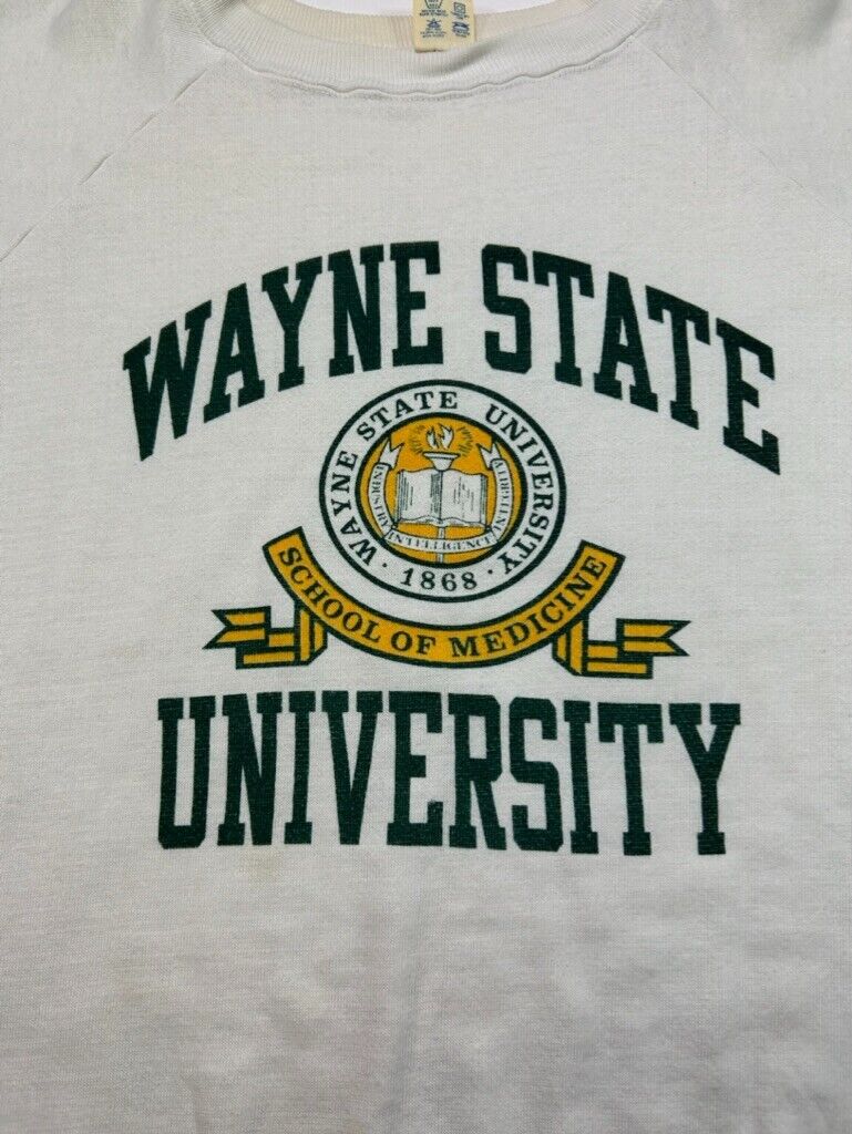 Vintage 80s Champion Wayne State University Collegiate Crest Sweatshirt Size XL