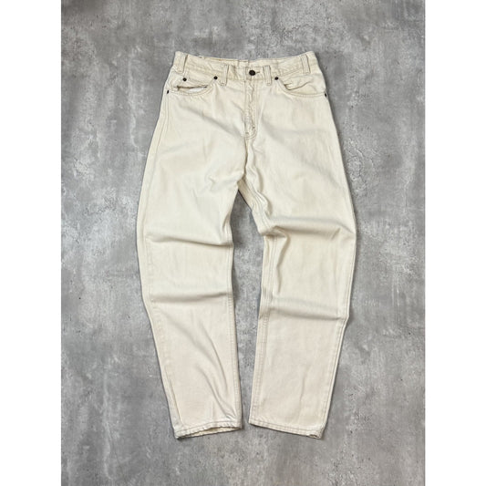 Vintage 80s Levis 550 Orange Tab Relaxed Fit White Denim Pants Size 32