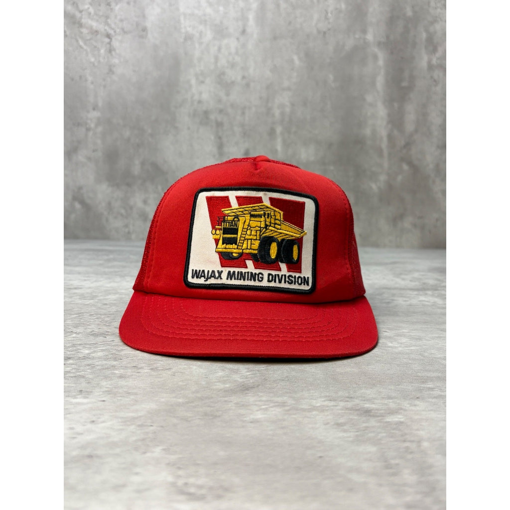 Vintage 80s/90s Wajax Mining Division Embroidered Trucker Snapback Hat OSFA