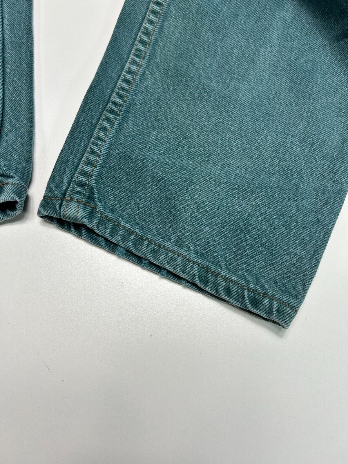 Vintage 90s Levis 550 Blue Tab Teal Wash Denim Pants Size 32W