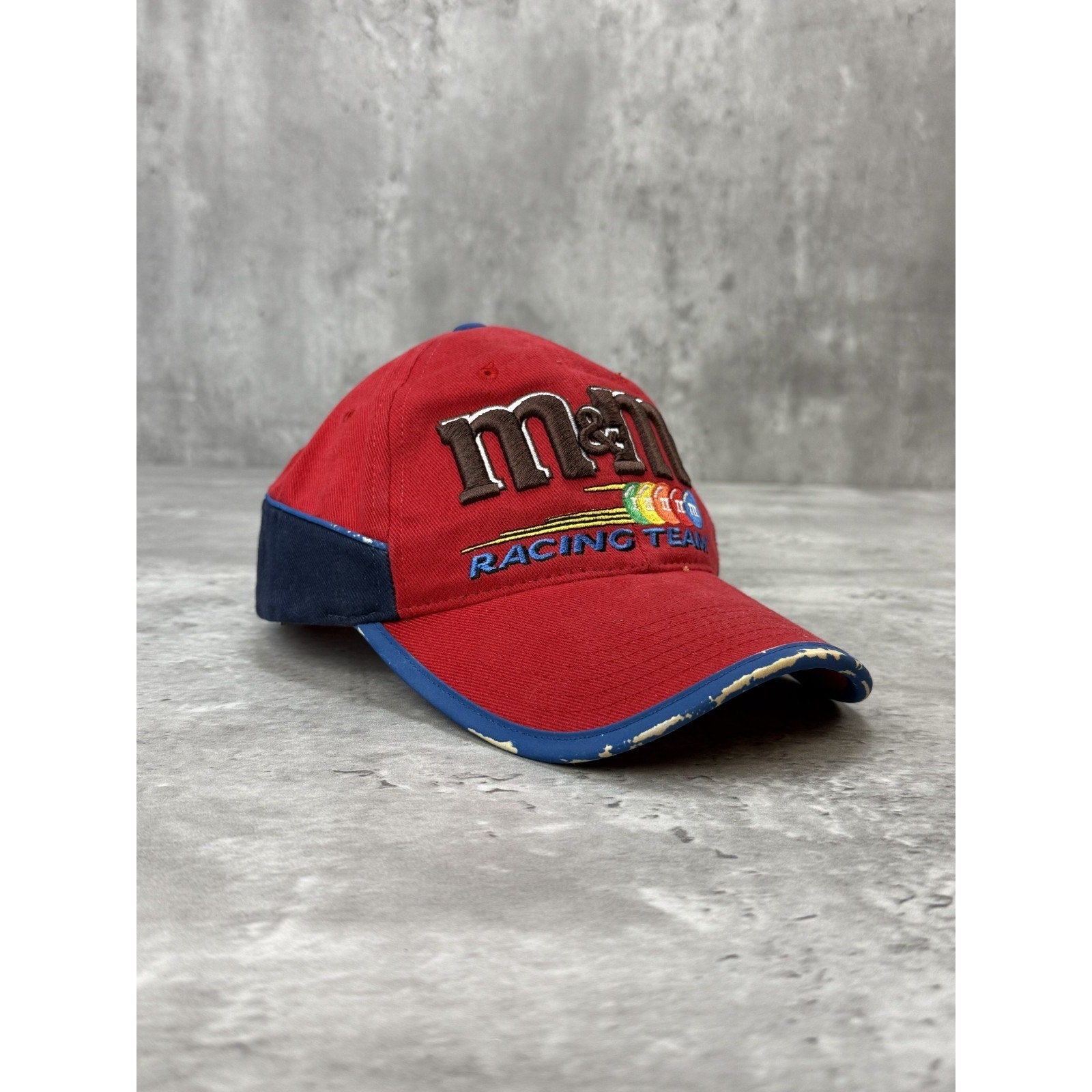 Vintage M&M Racing Team Embroidered Spellout Nascar Strapback Hat OSFA