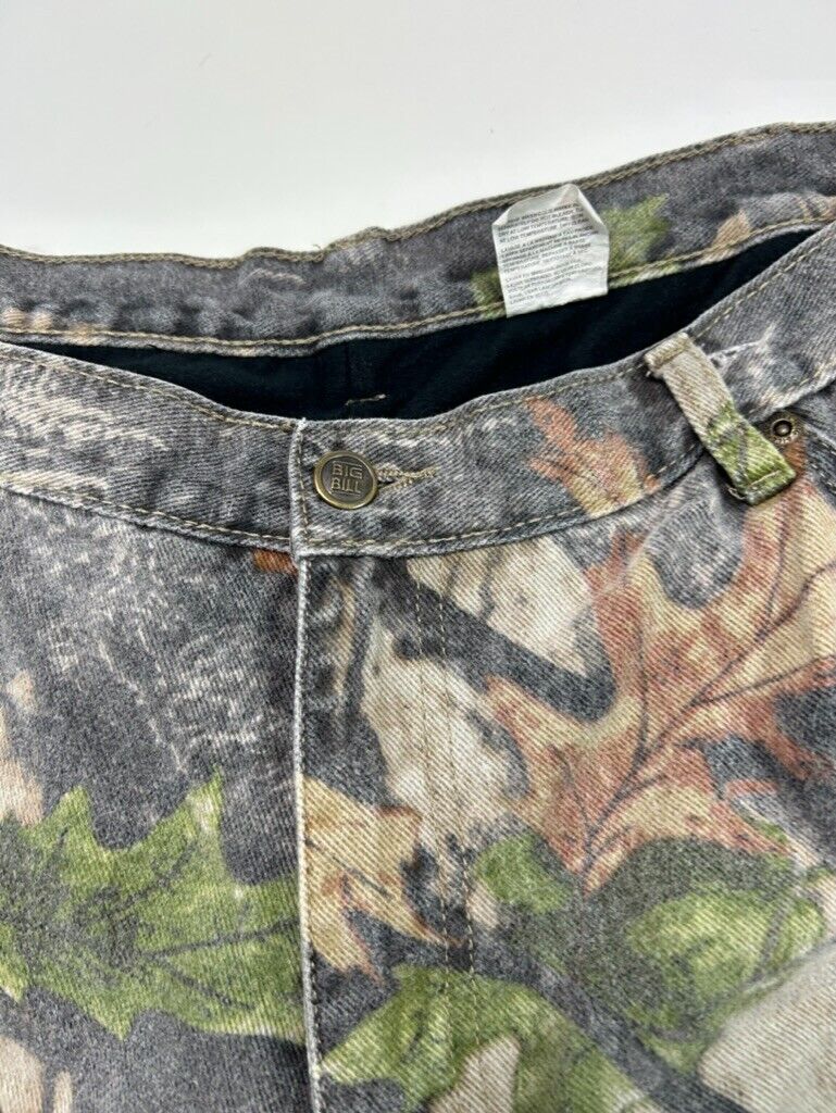 Vintage Big Bill Fleece Lined Wood N Trail Tree Camo Hunting Pants Size 36