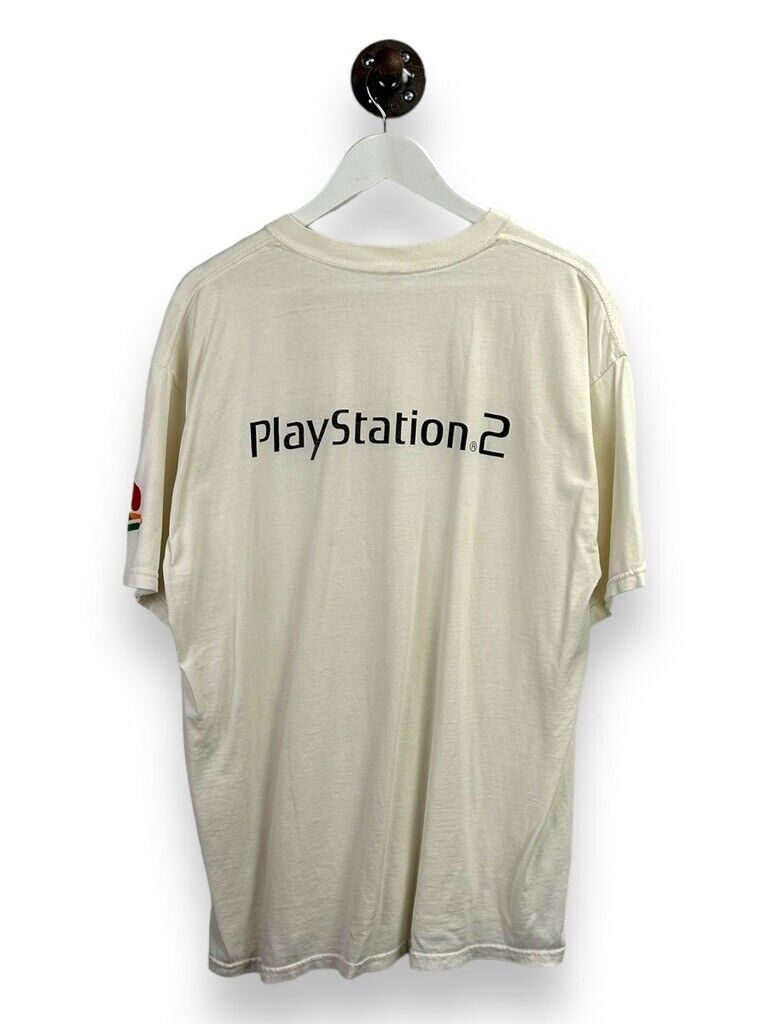 Vintage 989 Studios Playstation 2 Video Game Promo Graphic T-Shirt Size XL White