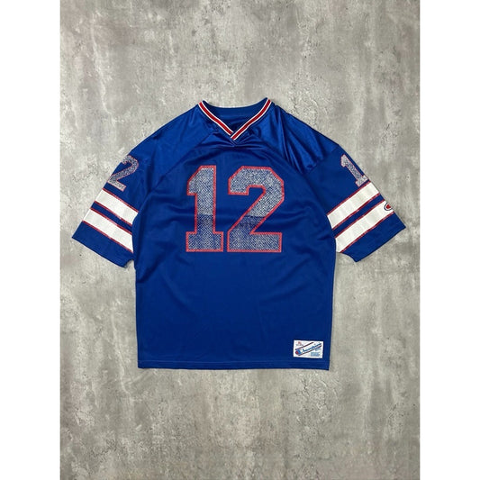 Vintage 90s Jim Kelly #12 Buffalo BIlls NFL Champion Football Jersey Size XL