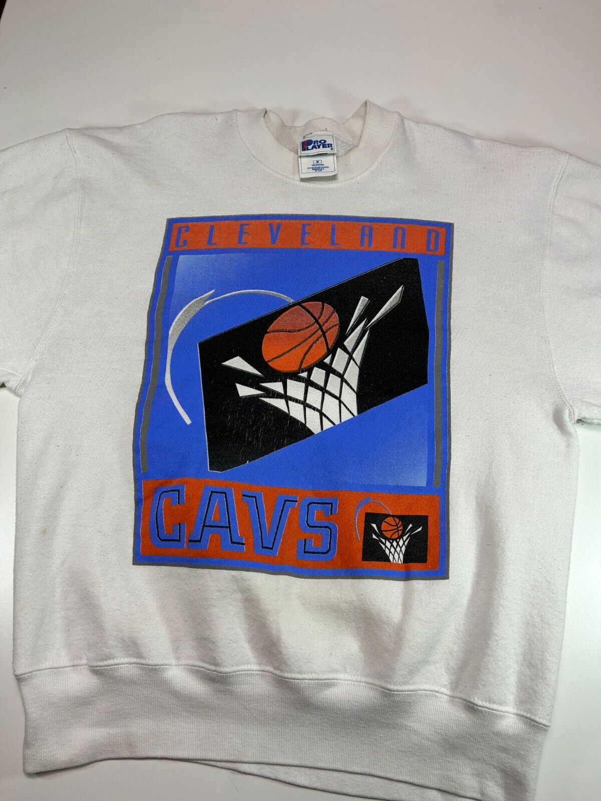 Vintage 90s Cleveland Cavaliers NBA Big Basketball Graphic Sweatshirt Sz Medium