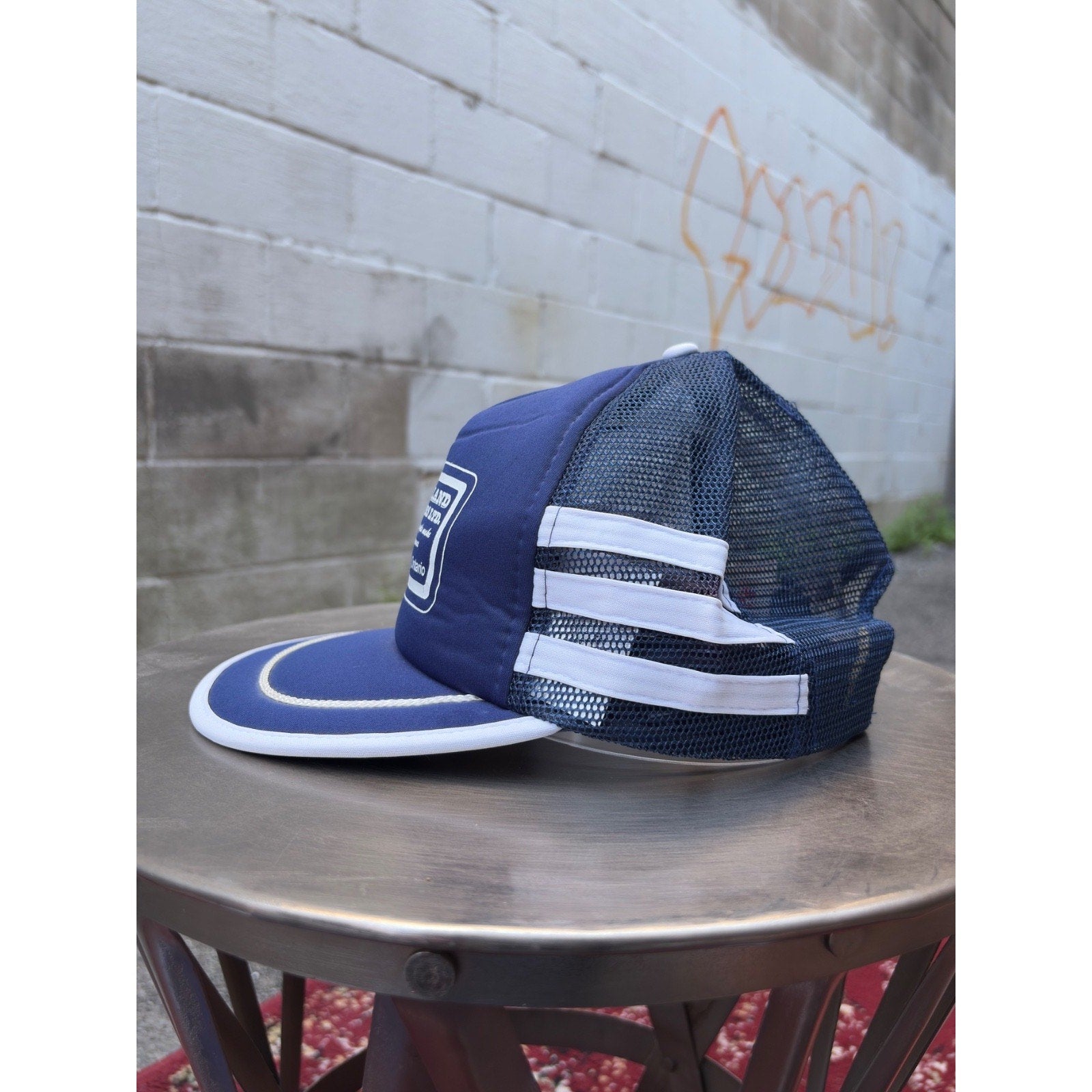 Vintage 80s/90s Holland Testers Wheatley Three Stripe Trucker Snapback Hat OSFA