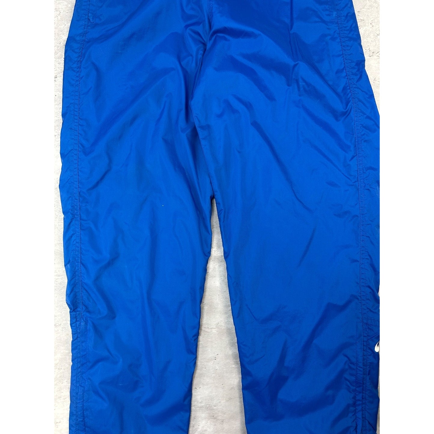 Vintage 2000s Nike Embroidered Swoosh Nylon Track Pants Size Small Blue