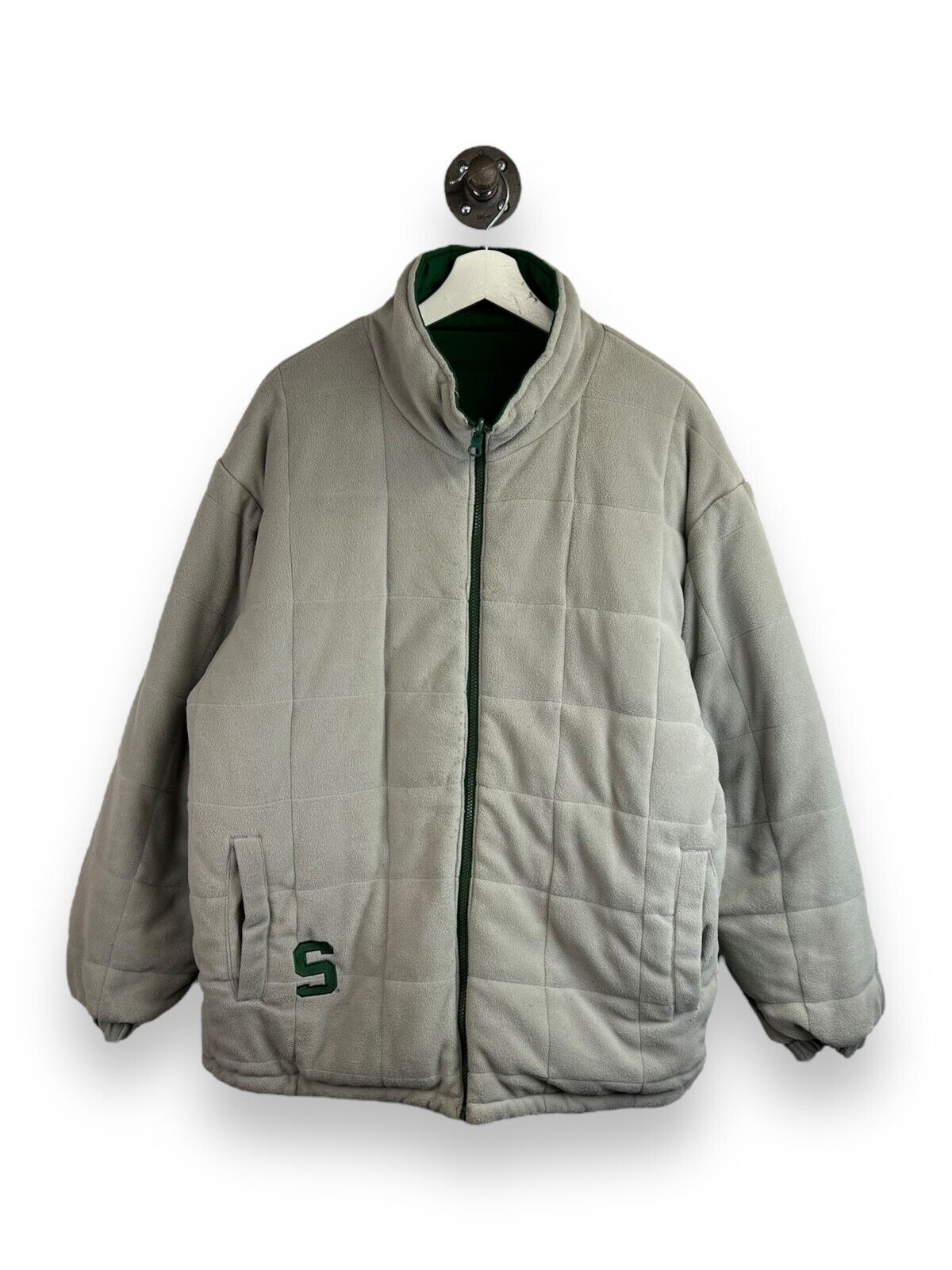 Vintage Michigan State Spartans NCAA Nike Reversible Quilted Jacket Size Small