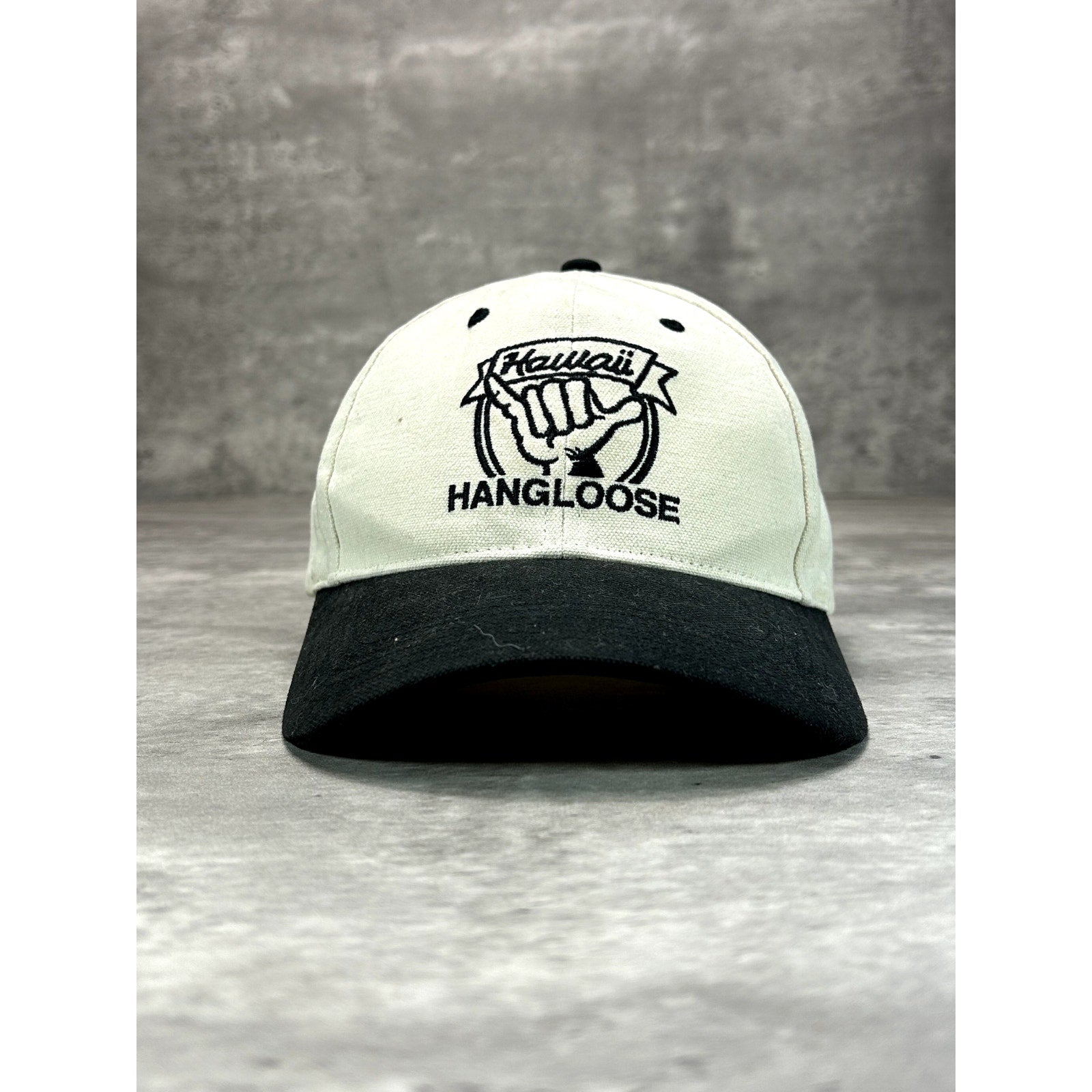 Vintage 90s Hawaii Hang Loose Embroidered Spellout Destination Snapback Hat OSFA