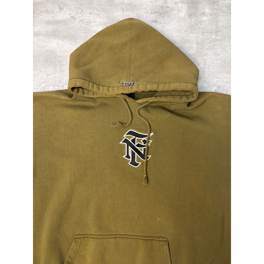 Vintage Y2K No Fear Embroidered Logo Hooded Sweatshirt Size XL