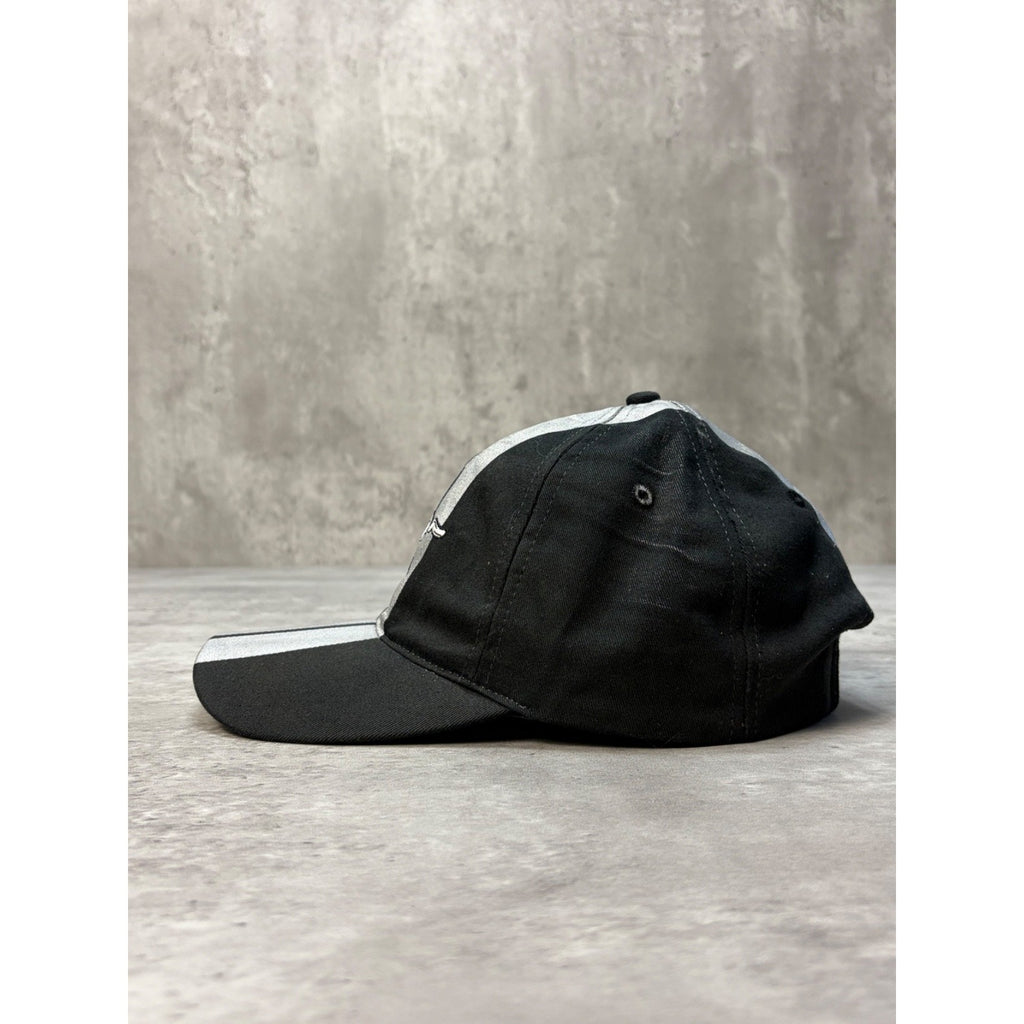 Vintage Ford Mustang Embroidered Logo Racing Stripe Strapback Hat OSFA