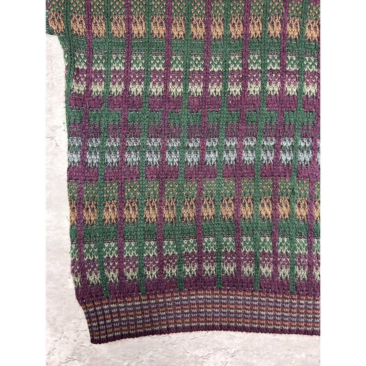 Vintage 90s Ash Creek Abstract Print Pullover Print Collared Sweater Size XL