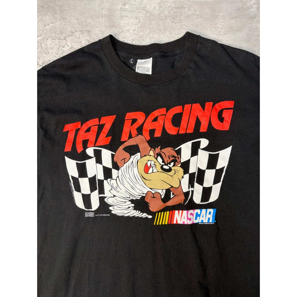 Vintage 1997 Looney Tunes Nascar Taz Racing Cartoon Graphic T-Shirt Size Large
