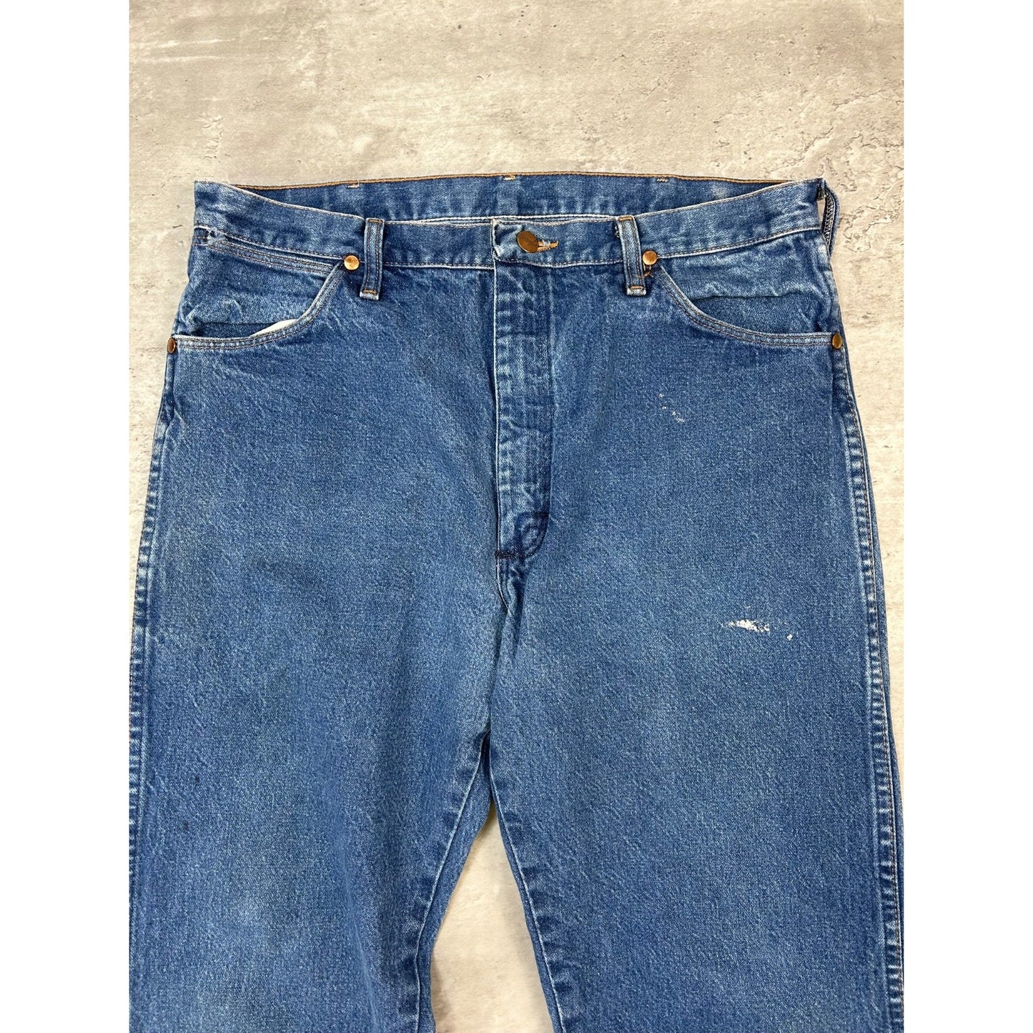 Vintage Wrangler Dark Wash Denim Western Pants Size 34 Blue