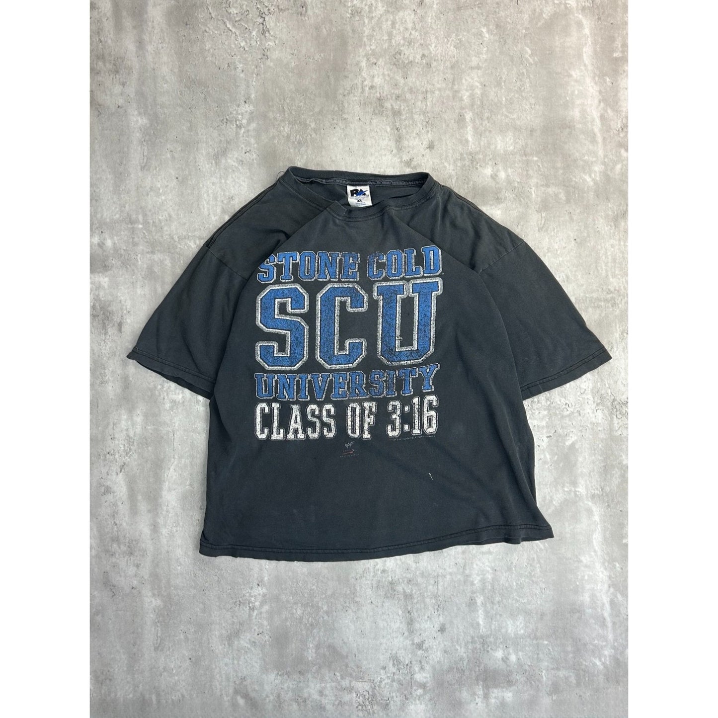 Vintage 90s Stone Cold University WWF Spellout Graphic T-Shirt Size XL
