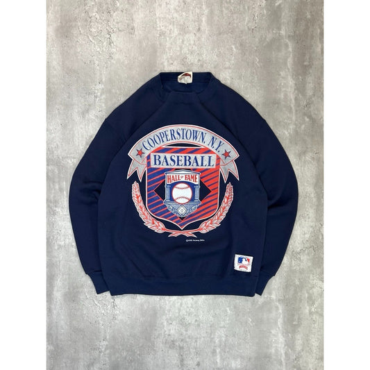 Vintage 1990 Cooperstown NY Baseball Hall Of Fame MLB Graphic Sweatshirt Large