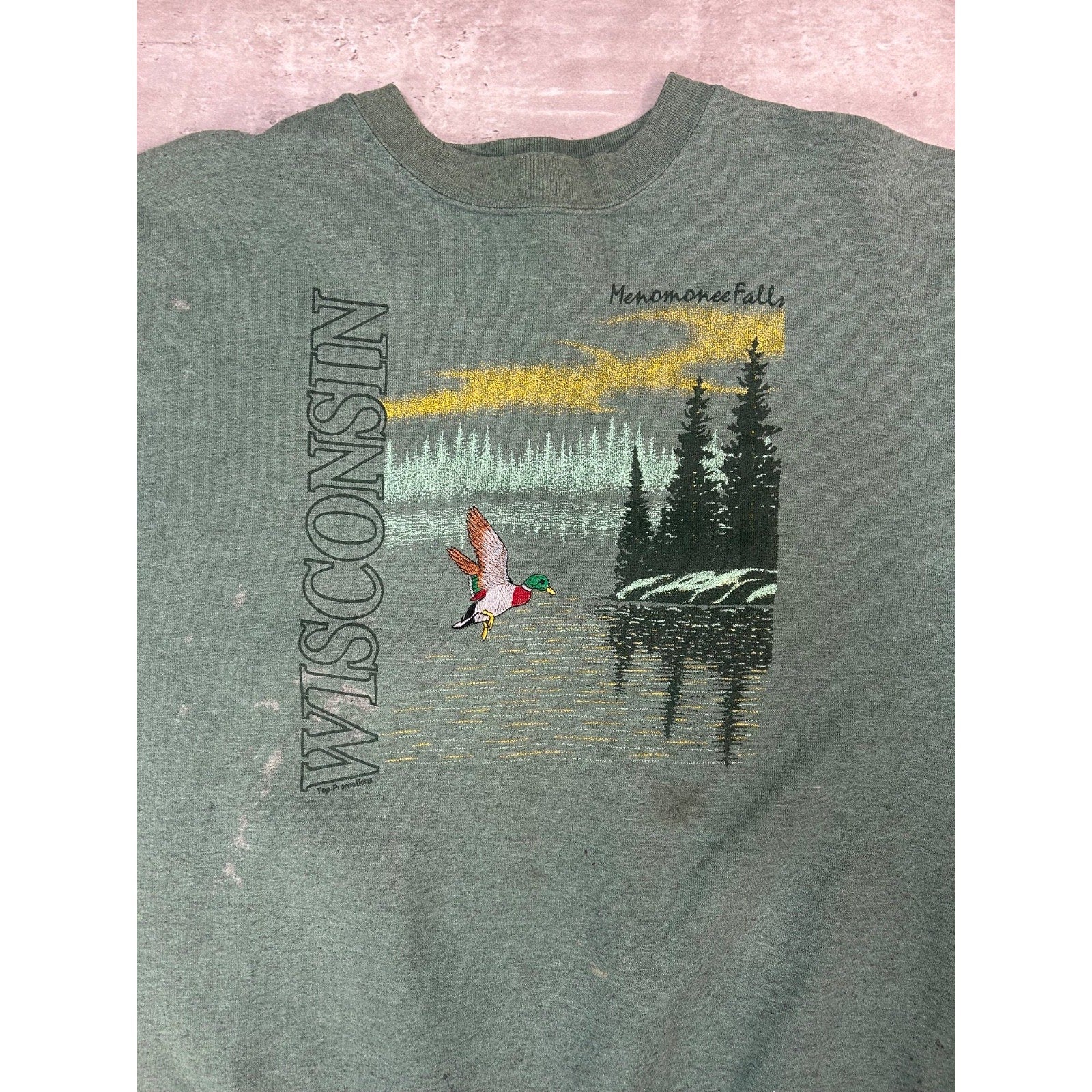 Vintage 90s Minnesota Duck Nature Graphic Wildlife Destination Sweatshirt Sz XL