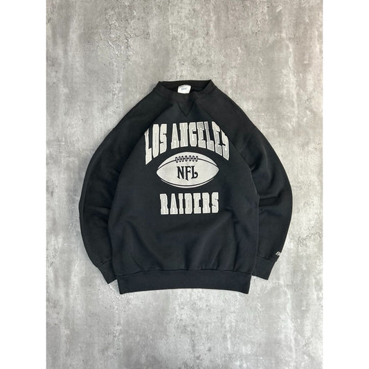 Vintage 90s Los Angeles Raiders NFL Spellout Graphic Football Sweatshirt Size XL