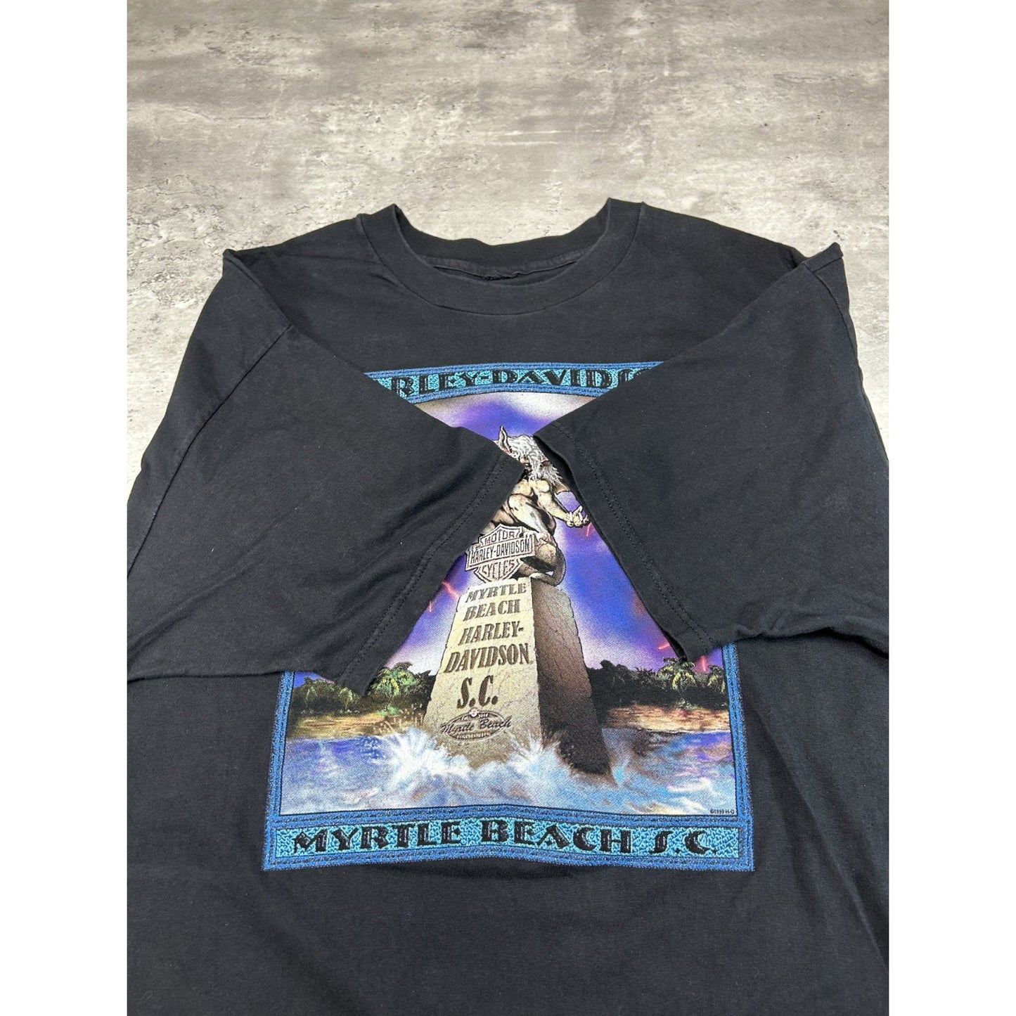 Vintage 1999 Harley Davidson Myrtle Beach Gargoyle Graphic T-Shirt Size XL