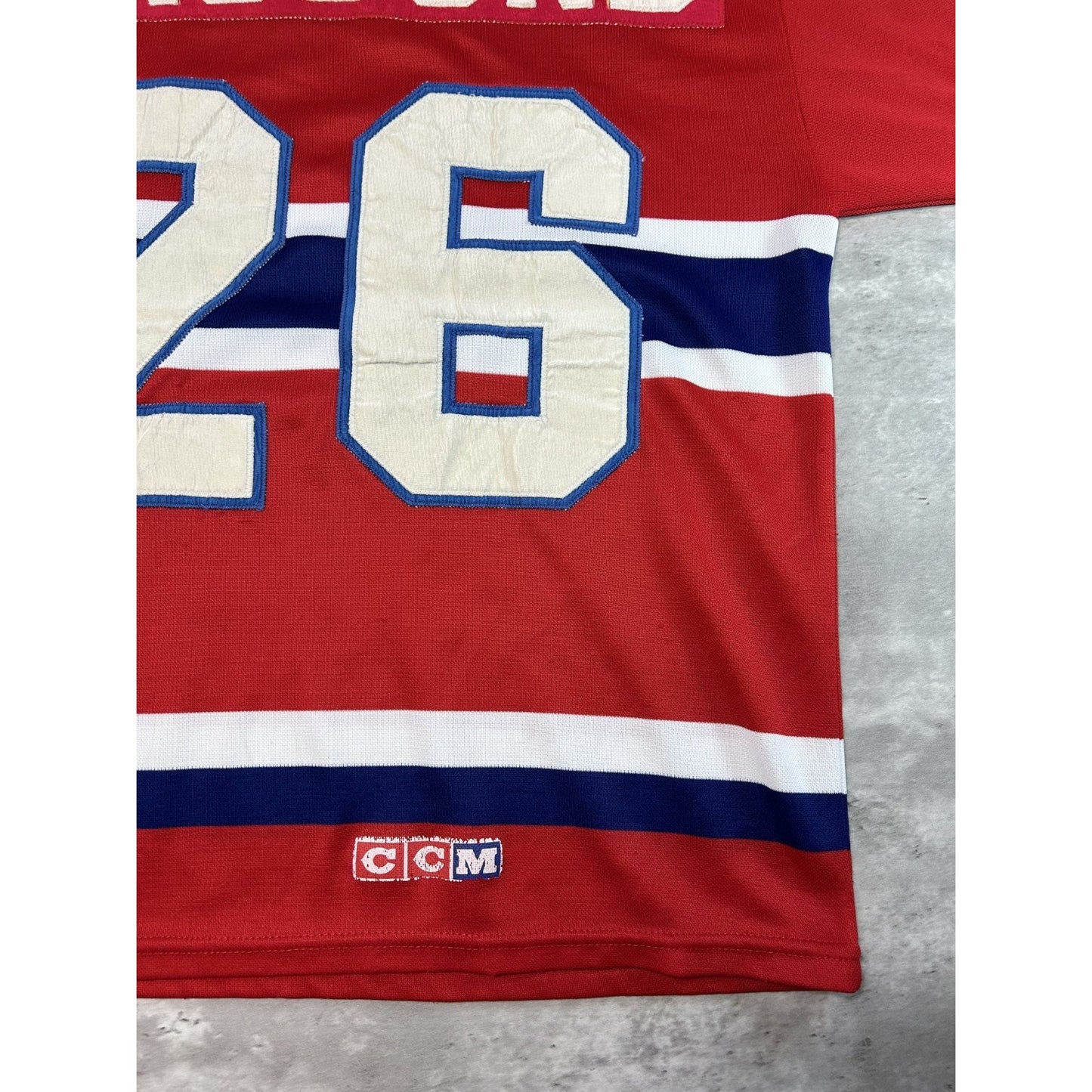 Vintage 90s Mats Naslund #26 Montreal Canadiens NHL CCM Jersey Size Medium