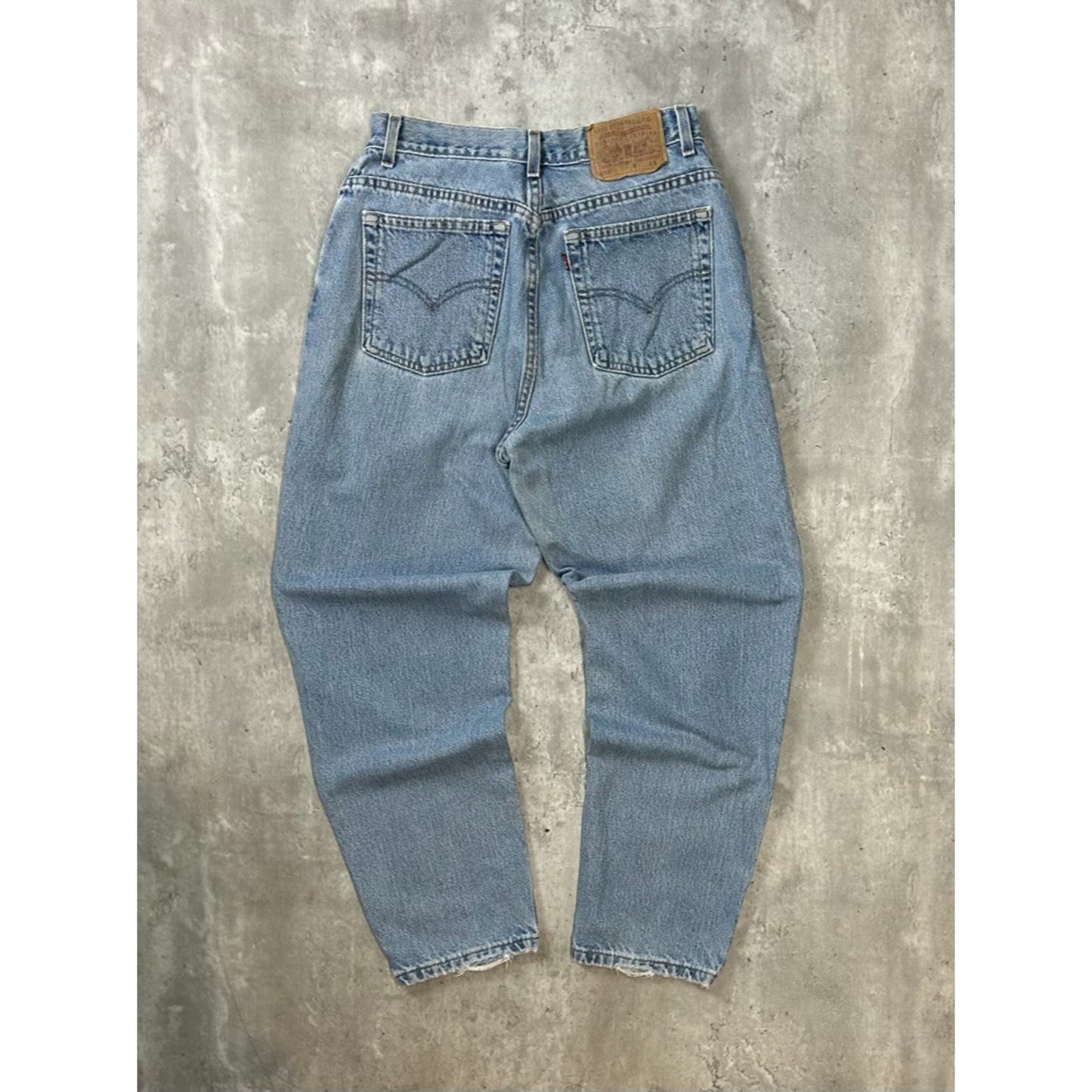 Vintage 90s Women's Levis 550 Red Tab Light Wash Denim Pants Size 30 Blue