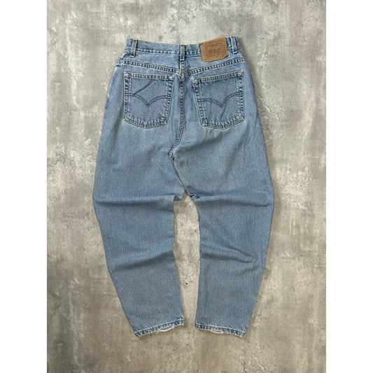 Vintage 90s Women's Levis 550 Red Tab Light Wash Denim Pants Size 30 Blue