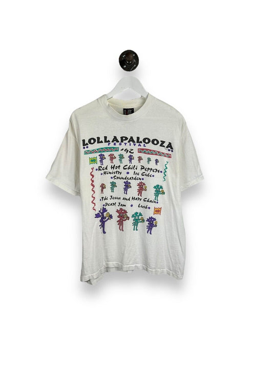 Vintage 1992 Lollapalooza Music Festival Tour Graphic T-Shirt Size XL White 90s