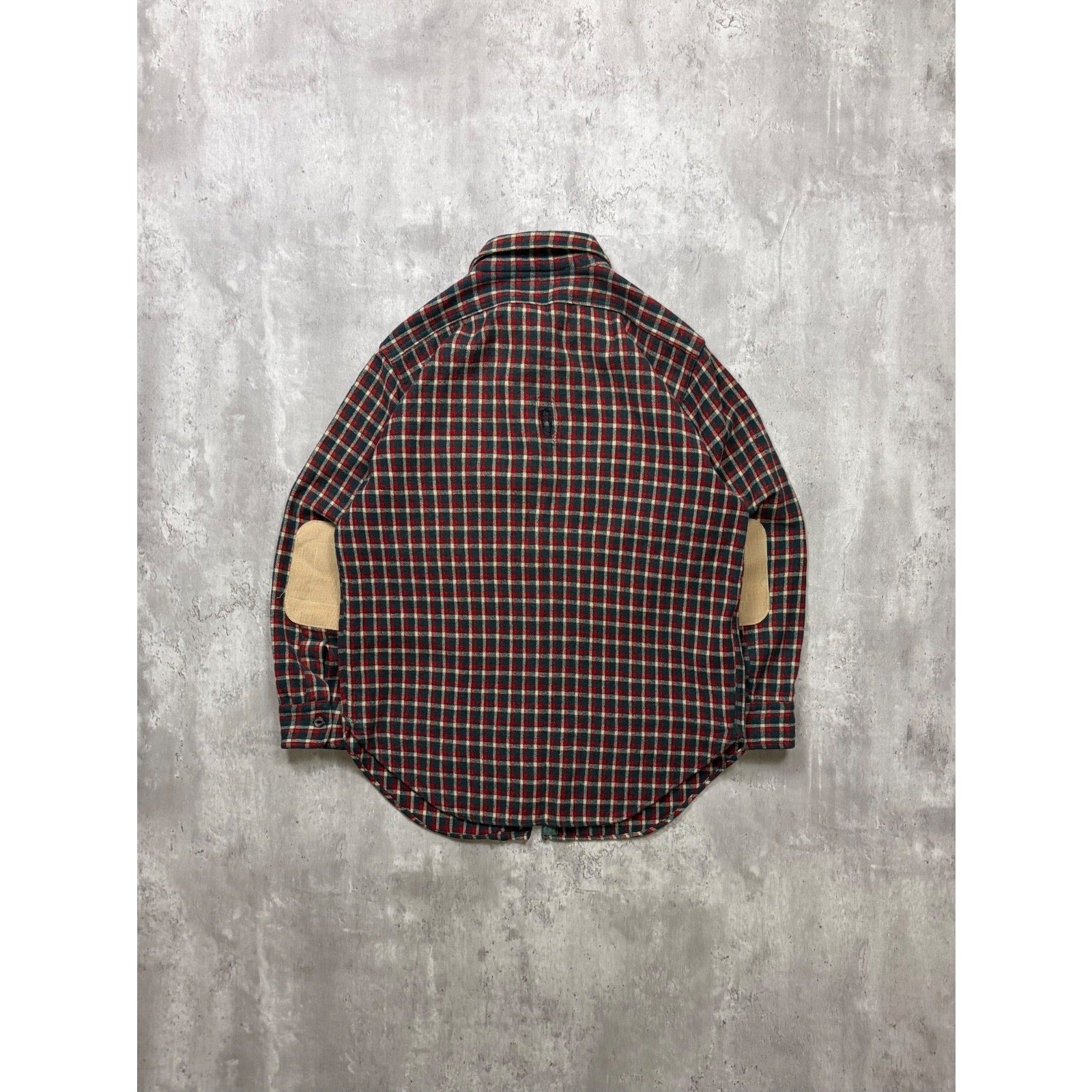 Vintage 1950s Buckskein 1005 Wool Plaid Print Full Zip Flannel Shirt Size Large