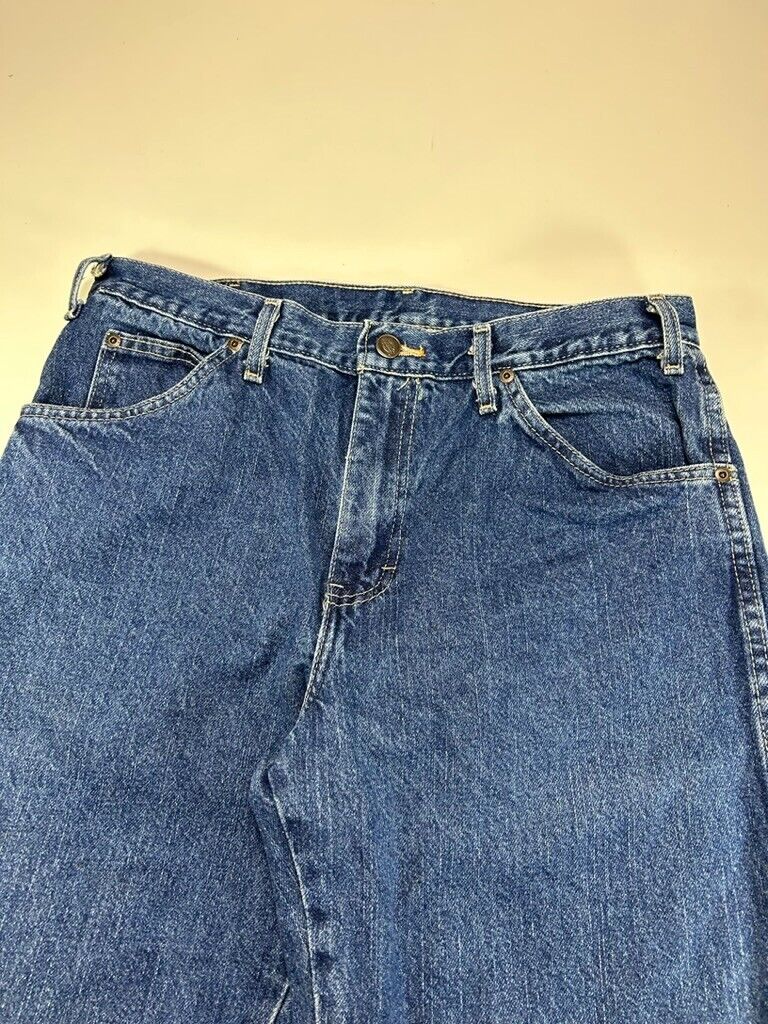 Vintage Dickies Dark Wash Denim Workwear Pants Size 32 Blue