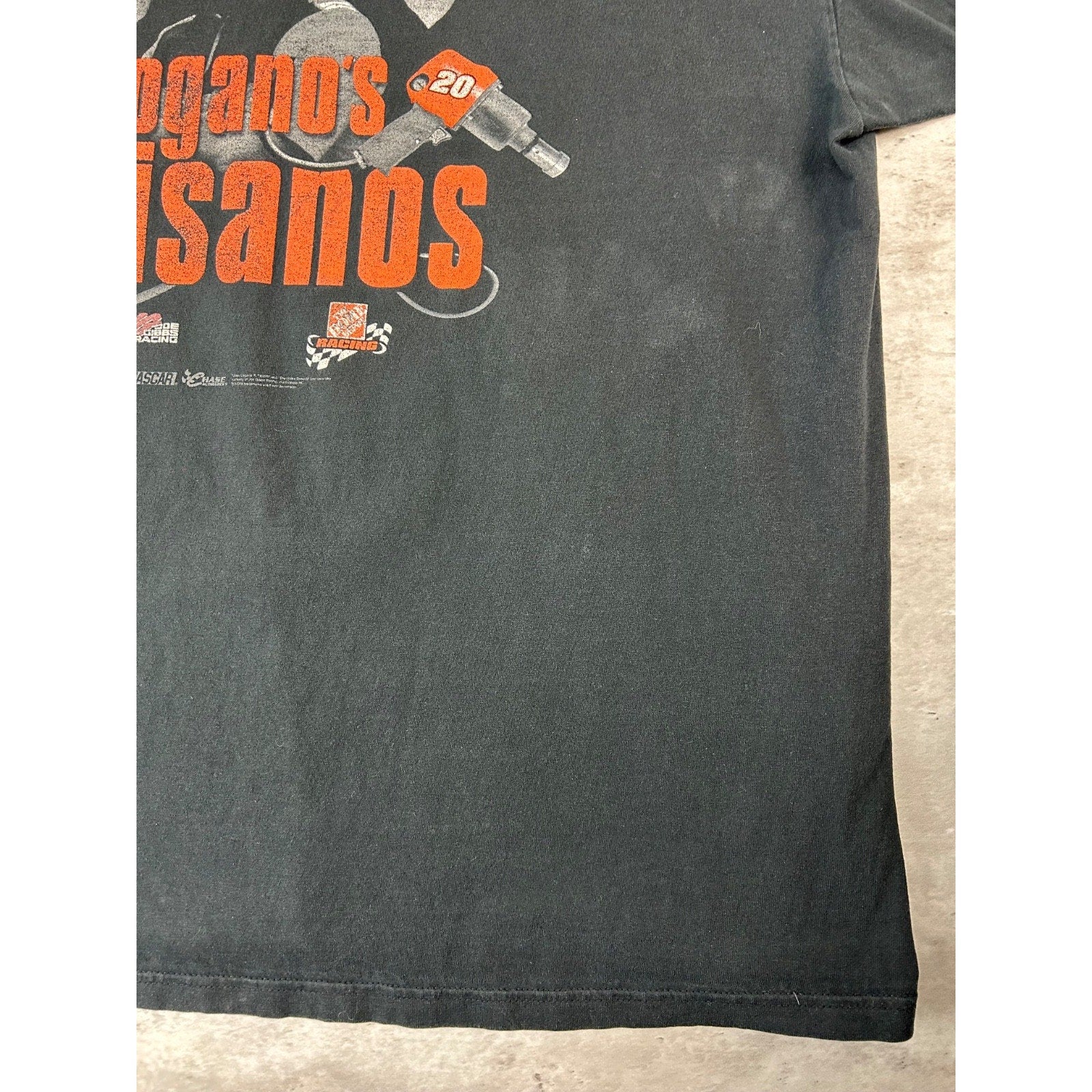 Vintage Tony Stewart #20 Logano Paisanos Nascar Racing T-Shirt Size 2XL