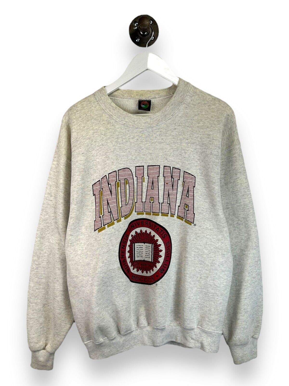 Vintage 90s Indiana Hoosiers NCAA Colligate Crest Graphic Sweatshirt Size Large