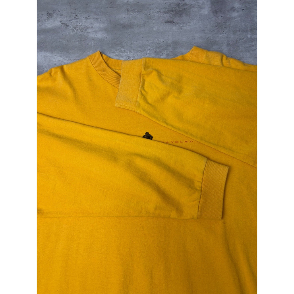 Vintage Roads Less Traveled Spellout Graphic Long Sleeve T-Shirt Size XL