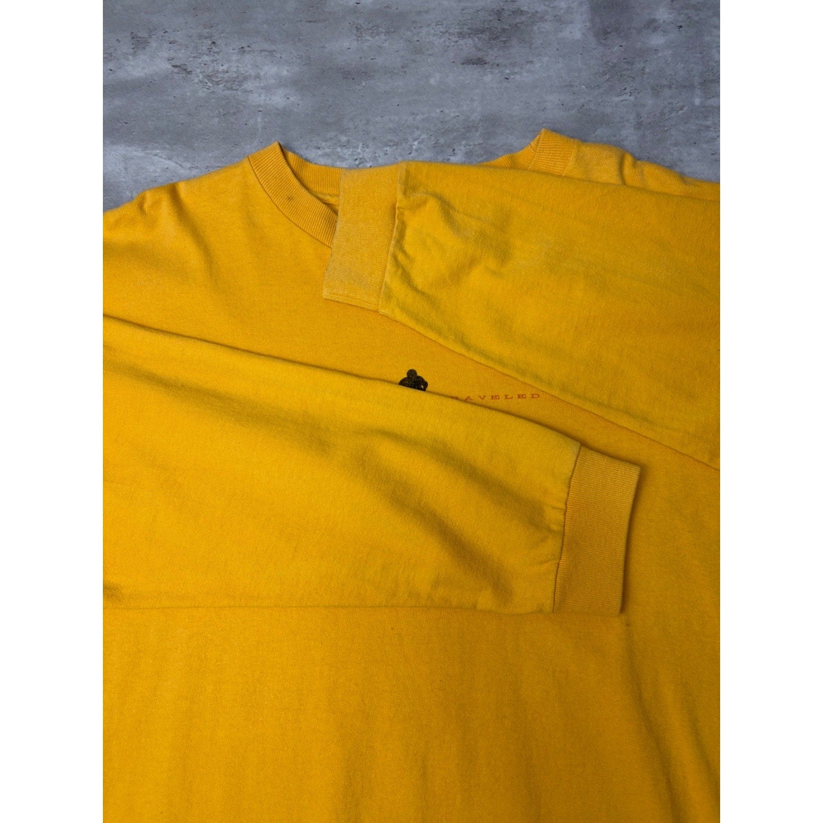 Vintage Roads Less Traveled Spellout Graphic Long Sleeve T-Shirt Size XL