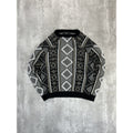 Vintage 80s Sears Geometric Striped Print Pullover Knit Sweater Size Medium