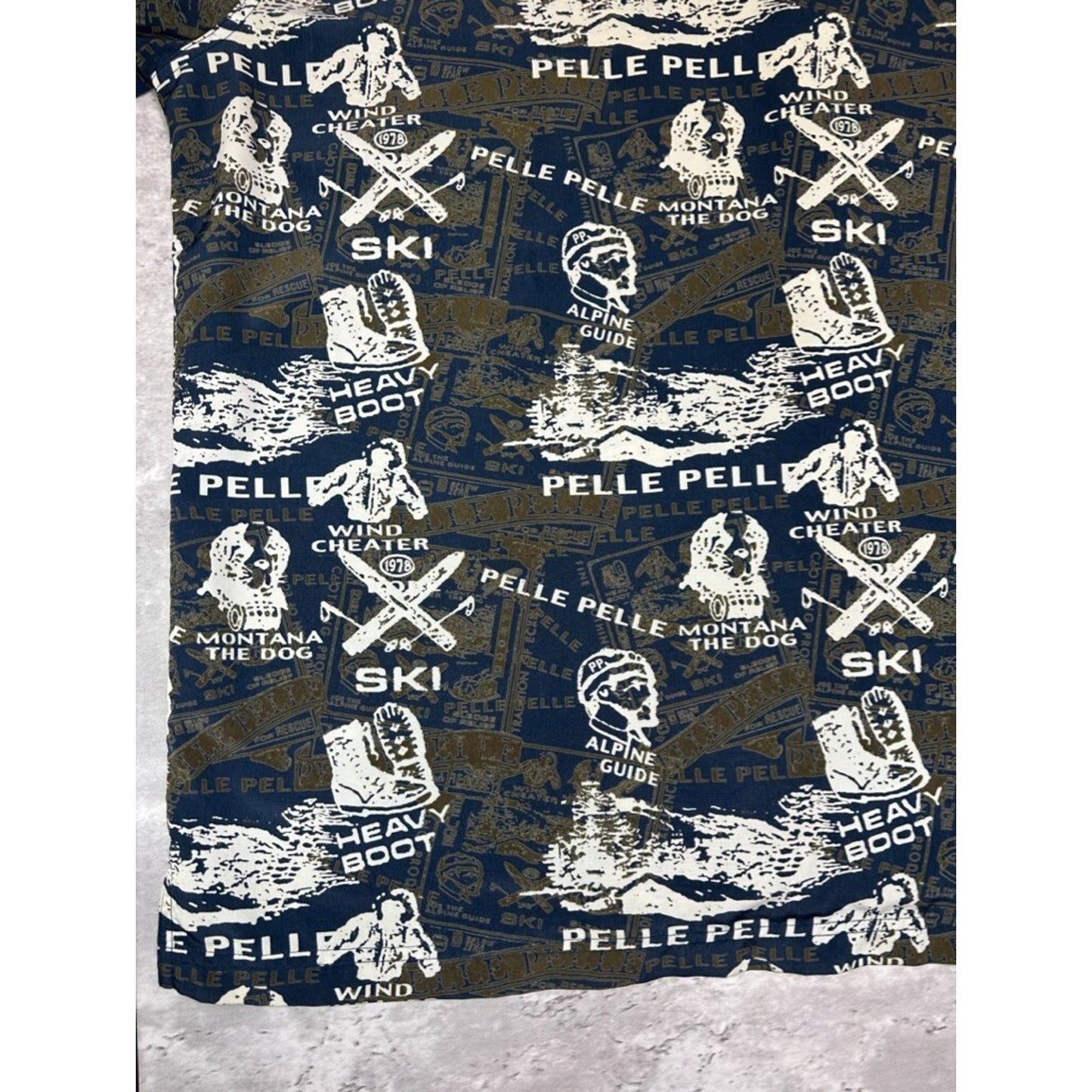Vintage Y2K Pelle Pelle Ski All Over Print Long Sleeve Button Up Shirt Size XXL