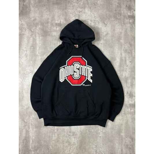 Vintage 90s Ohio State Buckeyes NCAA Graphic Hooded Sweatshirt Size 2XL